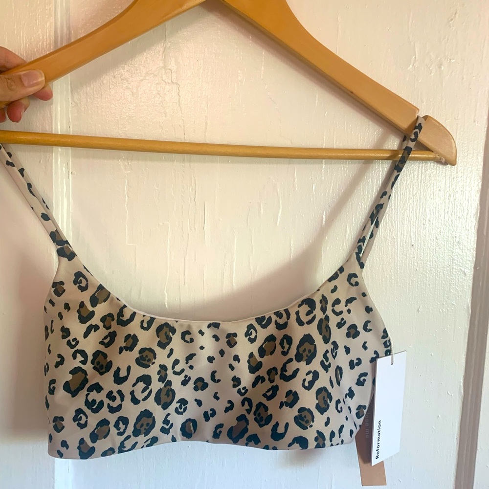 Leopard print brand new Reformation swim top